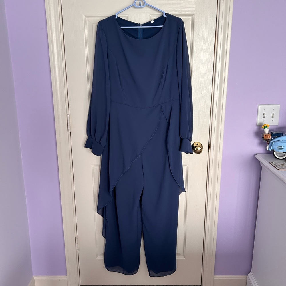 Navy Blue Flowy Jumpsuit
